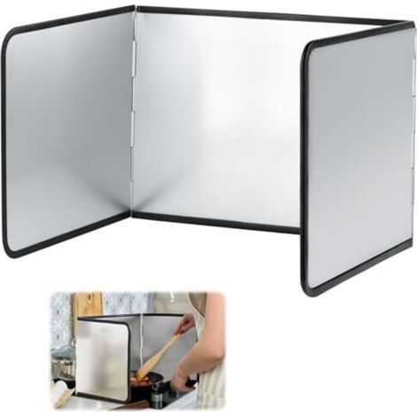 Plaque Anti-Projection pour Cuisinière, Écran Anti-Éclaboussures Pliable en Acier Galvanisé (39x29x30cm) (1/5)