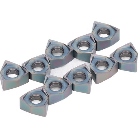 10 pièces plaquettes carbure revêtues TiN, durée de vie prolongée, vitesse de coupe rapide, outils de tournage CNC finition WNEU080608 GL (1/5)