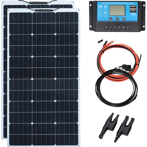 Panneau Solaire, Design Flexible, Haute Efficacité, 200W 12V 24V (1/2)
