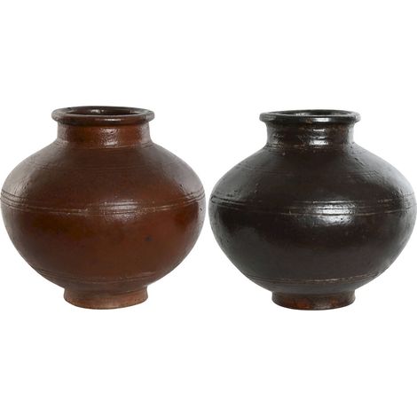 Vase céramique marron élégance intérieure - Marron profond effet terre cuite (1/3)