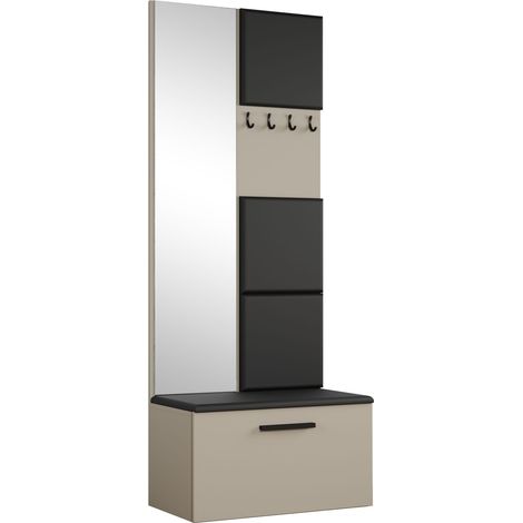 AX LIVING Kleiderschrank mit Spiegel Rosanno III 80,6cm Kaschmir JS100