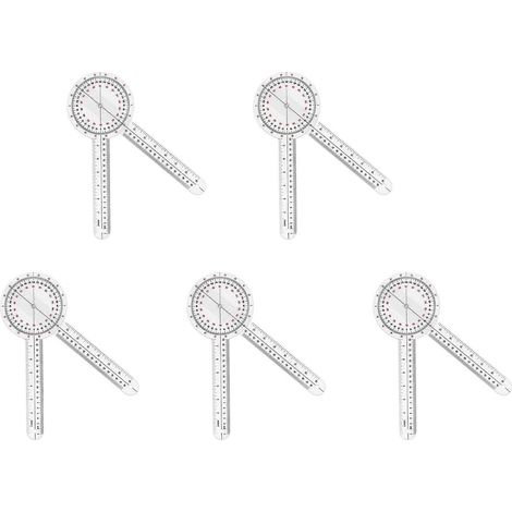 5-Zoll (30,5 cm) Goniometer, transparenter orthopädischer Winkelmesser, Kunststoffgoniometer, 360-Grad-Wirbelsäulengoniometer (1/5)