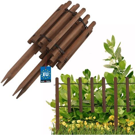 Bordure Jardin Exterieur Bois - 185 x 55 cm - Cloture Bois Jardin - Brun - Palissade Flexible - Décoration Jardin-NANOTEH (1/5)