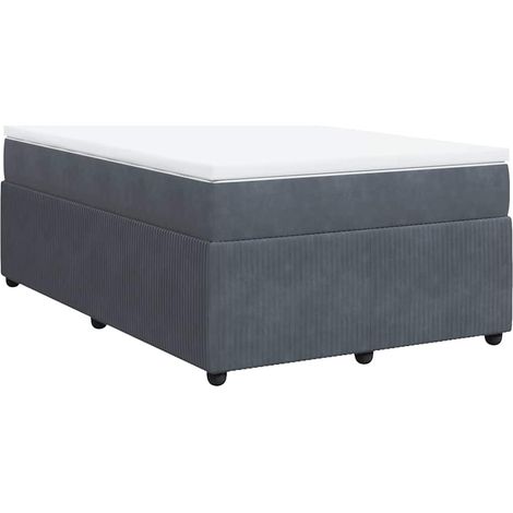 Maison Exclusive - Cama box spring con colchón terciopelo gris os (1/5)