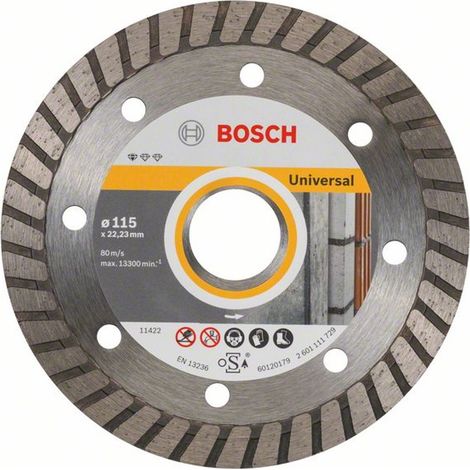 Bosch 10x Diamanttrennscheibe Standard for Universal Turbo, 115x22,23x2x10 mm - 2608603249