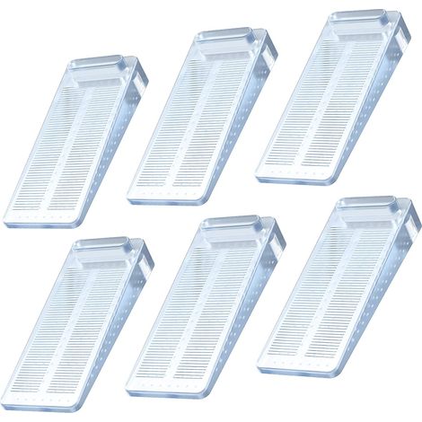 JSSEVN - 6pcs Anti-Slip Floor Doorstops with Adjustable Height, These wedges can be used on various surfaces such as tile, concrete, cement, carpet, laminate flooring, etc., Transparent (1/5)