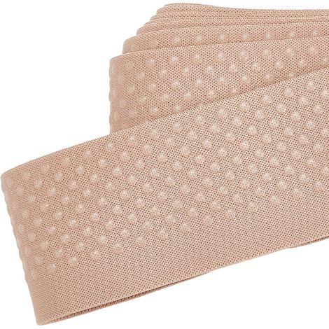 6m Bande de Préhension Élastique en Silicone Antidérapante, 51mm Beige Pince à Ruban Adhésif en Polyester Eastic avec Support en Silicone pour Couture de Vêtements, 2 mm D'Épaisseur (1/5)
