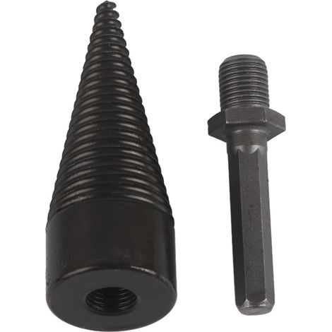 Mèche à fendre le bois - Cône en acier carbone, queue hexagonale, outil de perçage (Noir, 32mm / 1.26 pouce) (1/5)
