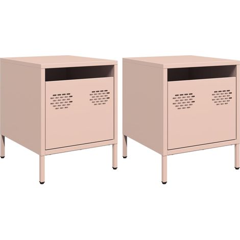 Maison Exclusive - Nachttische 2 Stk. Rosa 35x39x43,5 cm Stahl