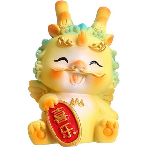 Figurine de dragon pour le Nouvel An chinois, sculpture ornementale Feng Shui créative pour le festival du printemps, à accrocher au tableau de bord ou à la porte d'une voiture.-Style B (1/5)