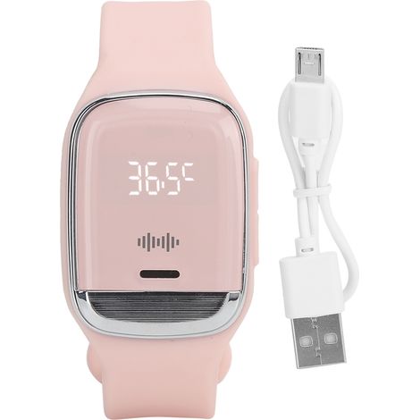 Bracelet Anti-Moustiques Ultrasonique Portable - Répulsif Électronique Rose pour Extérieur (1/5)