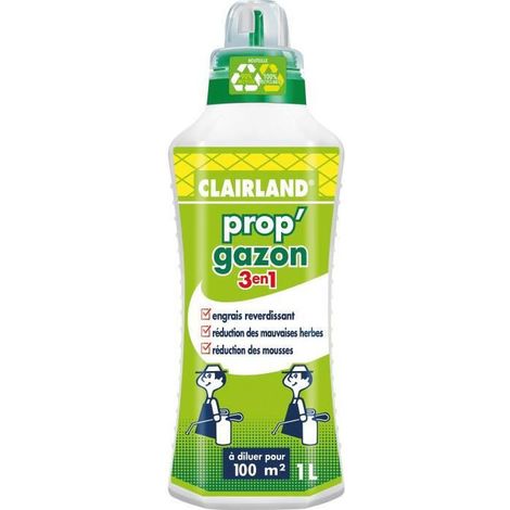 Clairland - Engrais Gazon liquide PROP'GAZON 3 en 1 - concentré 1 L (1/2)