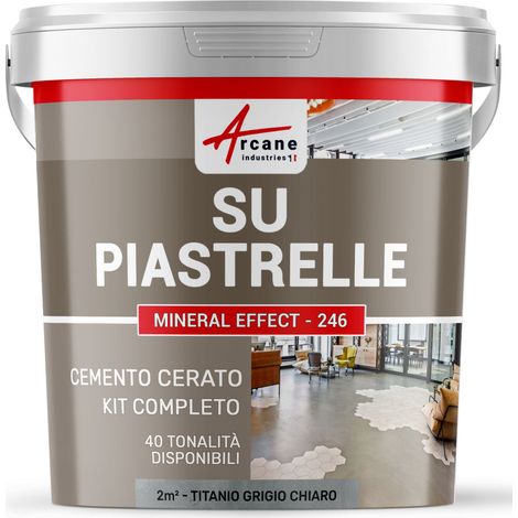 Microcemento su piastrelle - 2 m² (in 2 strati) Titanio Grigio Chiaro - ARCANE INDUSTRIES