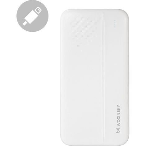 Wozinsky Powerbank Li-Po 10000mAh 2 x USB Ladegerät Weiß