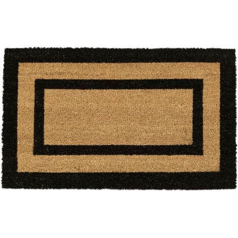 Long doormat, made of fiber and PVC, approx. 75x45x1.5 cm, for balcony, entrance, veranda, terrace, nature (1/4)