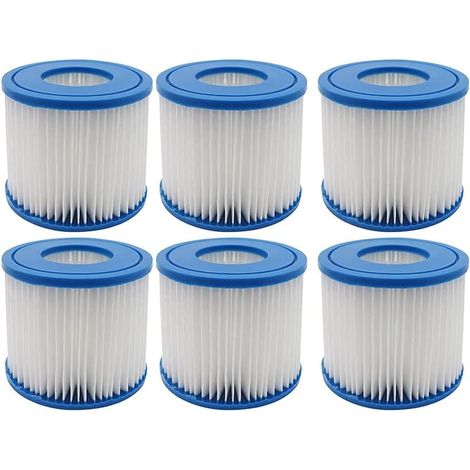 Minkurow – Lot de 6 cartouches de filtre de piscine type D – Compatible Summer Waves – Technologie Dirt-Lock pour filtration optimale