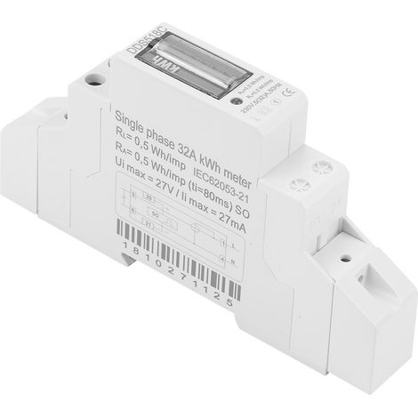 Digitaler LCD-Stromzähler, 220 V, einphasig, DIN-Schienenmontage, 5–32 A, elektronischer kWh-Zähler (1/5)