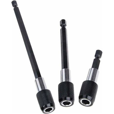 PA 3 Stück 1/4 Zoll Sechskantschaft magnetischer Verlängerungs-Bithalter für 60 mm 100 mm 150 mm Schraubendreher, Schnellspann-Verlängerungsfutter-Adapter-Set für Schrauben, Muttern und alle Hand (1/5)