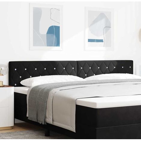 Kopfteil Schwarz 200 cm Samt (1/5)