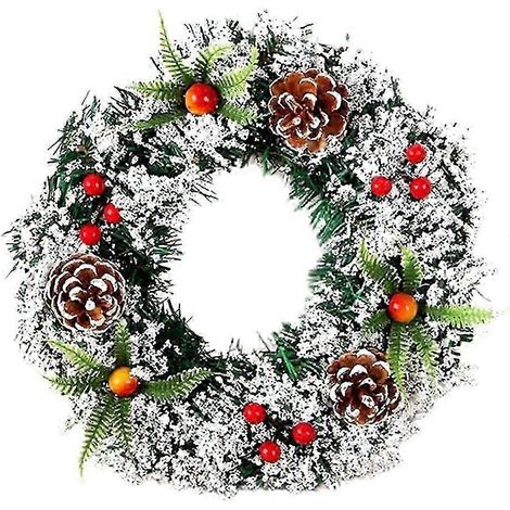 Couronne de Noël champêtre, guirlande de Noël artisanale, décorations de Noël pour la maison et l'extérieur (1/5)