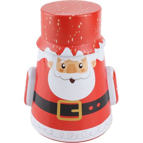 Boîte de Stockage Métallique pour Bonbons de Noël, Décorative, Design Santa/Neige, Dimensions 19.5x13cm (1/5)