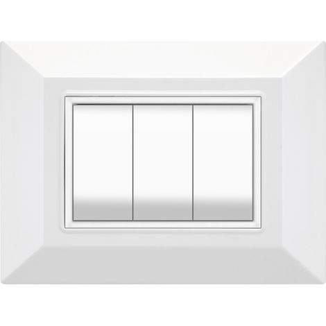 Feb Elettrica PLACCA PLAIN Col. Bianco 3 posti 20.00 pz