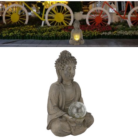 Estatua de Buda [Mini escultura iluminada] Modelo Zen con lámpara LED para decorar interiores, jardines y terrazas. (1/5)