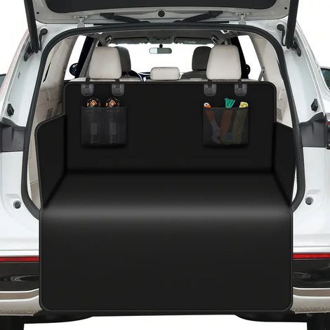 Protection de coffre de voiture imperméable et antidérapante - Tapis universel pour chiens, compatible avec les voitures et les SUV, facile à nettoyer (noir) (1/5)