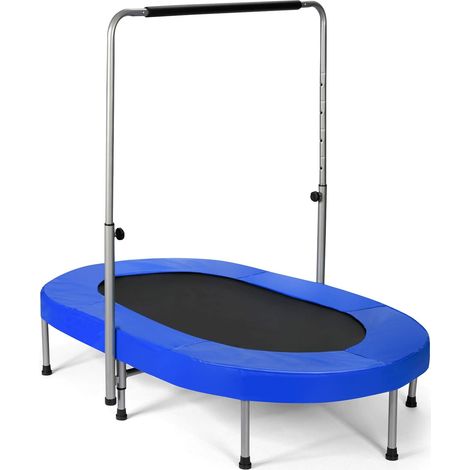 COSTWAY Cama Elástica para 2 Personas con Barra Regulable Mini Trampolín para Jardín Patio Carga hasta 150kg para Niño y Adulto (1/5)