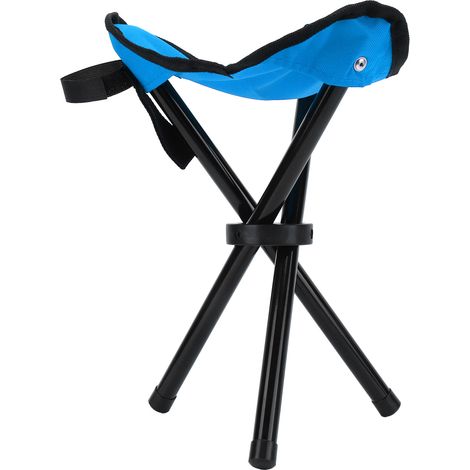 Tabouret Trépied de Camping Pliable Léger pour Randonnée Chasse Pêche Voyage Bleu (1/5)