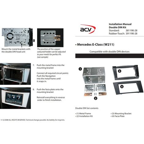 Support autoradio 2Din compatible avec Mercedes Classe E W211 CLS W219 ap02 - avec vide poche (1/2)