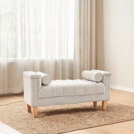Table de chevet beige en polyester 115 x 44 x 58 cm (1/5)