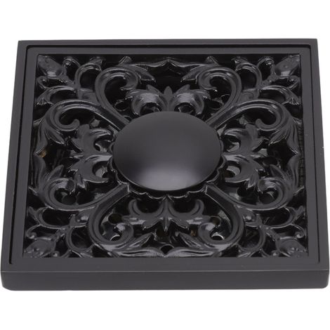 Bouche d'égout carrée style européen antique en cuivre inoxydable, anti-odeurs et anti-insectes pour salle de bain et cuisine.
