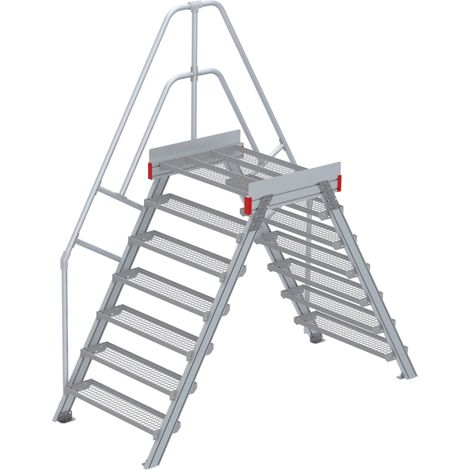 Euroline 512 Überstieg 60° 1000mm Stufenbreite 2x7 Stufen Stahl Gitterrost
