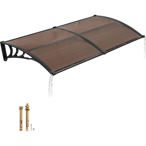 VEVOR Tettoia da Sole Tettoia per Porta deIngresso da Balcone 96,5 x 198,7 cm, Tenda da Sole da Esterno per Finestre di Portici Balconi Cortile Giardino Protezione da Pioggia Neve Sole Colore Marrone (1/5)