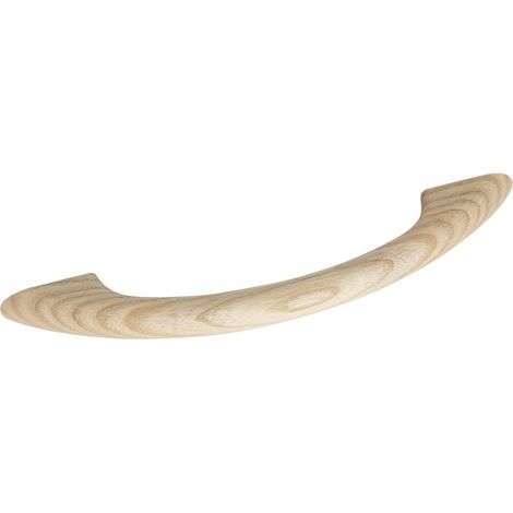 Poignée de meuble LA 128 mm – Poignée en bois de frêne brut Largeur 172 mm