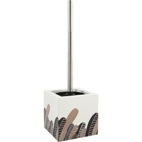 Brosse Wc avec support MDF & Acier Inox Motifs PLUMAS VINTAGE MSV (1/2)