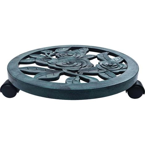 vidaXL Soporte con ruedas para plantas 6 unidades plástico verde 38 cm (1/2)