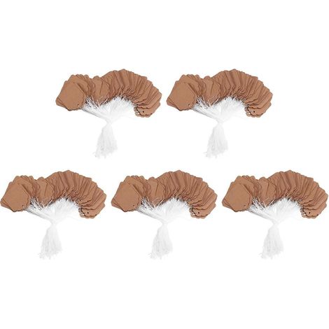 Preisschilder mit Schnur - 500 niedliche Geschenkanhänger aus Kraftpapier, ideal zum Beschriften und Namensvergeben. (1/5)