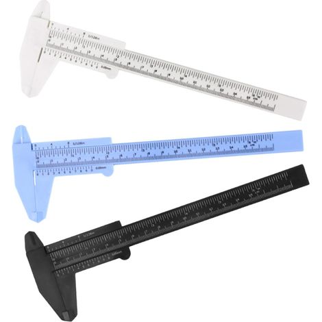 Lot de 3 mini gabarits à sourcils en plastique, règle (1/5)