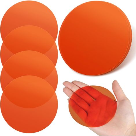 Self-Adhesive Colour Film for LED Lamps Transparent Light Correction Round Colour Filter Film 3.94 x 3.94 Inches Pack of 15 for Living Room Bedroom and Headlights (1/5)