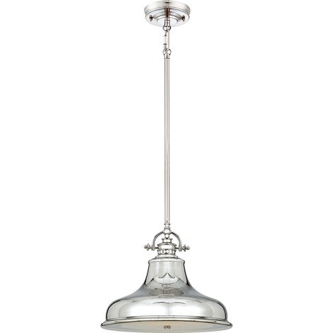 Elstead Emery - Lampadario a Soffitto con 1 Luce Cupola Argento, E27 (1/5)