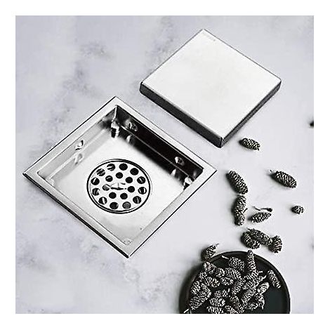 10,2 Cm Design Carr Carrelage Au Sol Douche Drain Dodorant Centre Quadrate Drains De Sol For Salle De Bain Cuisine Balcon, Joint De Gravit (size : (1/5)