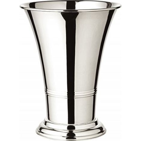 Vase et Cache-Pot de Fleurs en Métal Argenté Brillant, Hauteur 25 cm, Diamètre 19 cm - PANGIVO (1/5)
