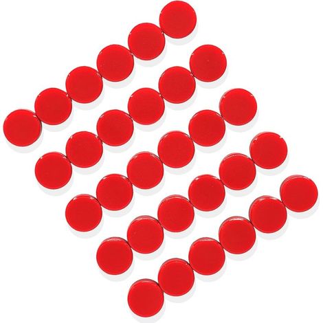 Aimants frigo puissants, lot de 30 petits aimants ronds rouges pour tableau magnétique. (1/5)