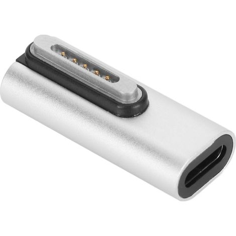 Adaptateur USB-C vers magnétique 140 W PD avec indicateur LED, en alliage de zinc, pour ordinateur portable OS X (coude central).