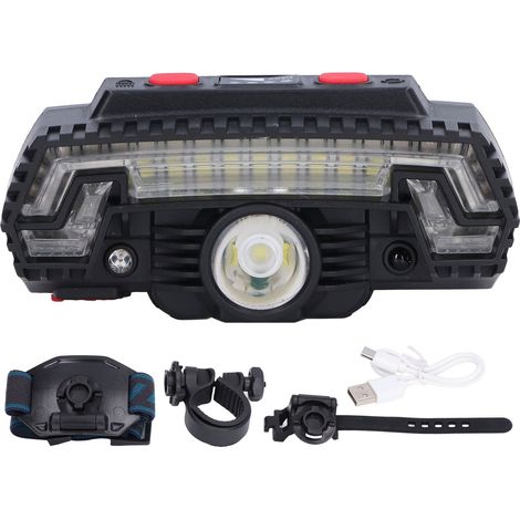 USB-aufladbare Stirnlampe, leistungsstarke LED, wasserdicht nach IPX4, ideal zum Wandern und Campen (1/5)