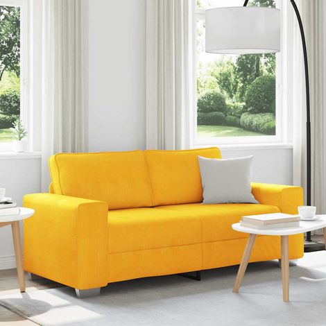Zweisitzer-Sofa Hellgelb 180x77x82 cm Cordstoff