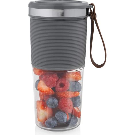 Mini-blender portable 400 ml – USB, Gris/Acier
