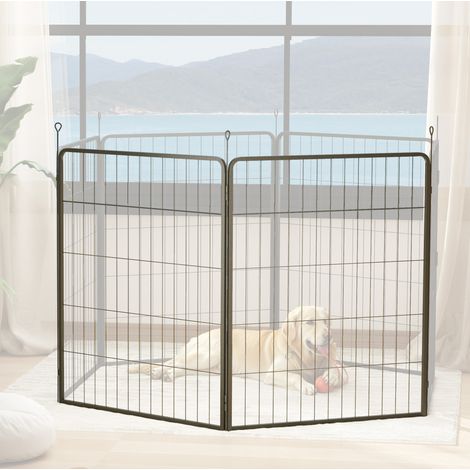Panneaux d'extension pour enclos pour chien, lot de 2, 80 x 100 cm, en acier, noir DESVIAE (1/5)